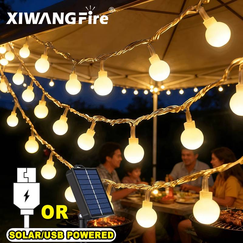 Lighting Decoration Outdoor - 3-10M Solar/USB/Battery String Lights, Fairy Globe