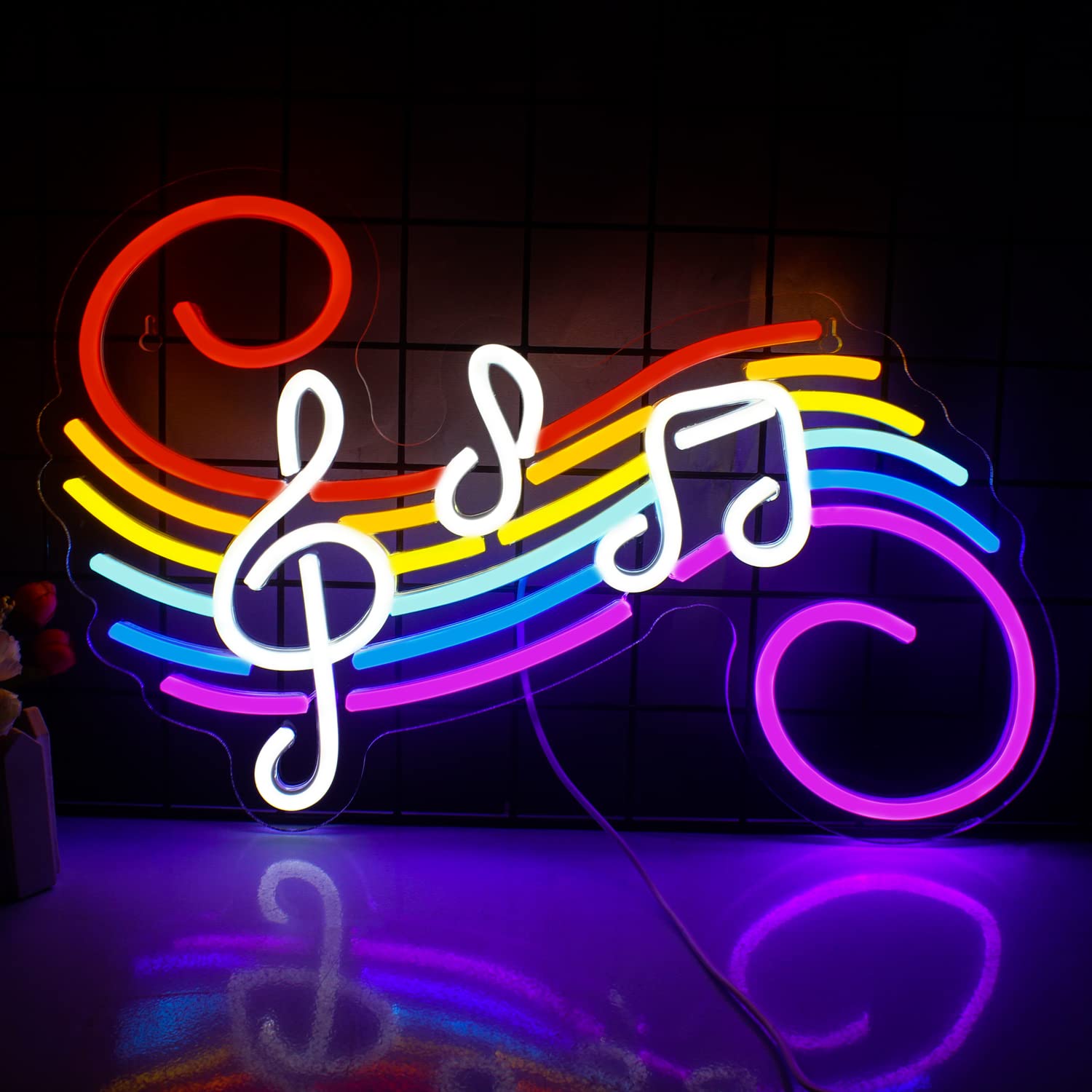Wedding Lighting And Decor - Music Notes Neon Sign Customizable Colorful