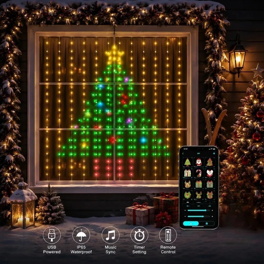 Lighting Decoration For Home - LED Pixel Curtain Lights Bluetooth APP