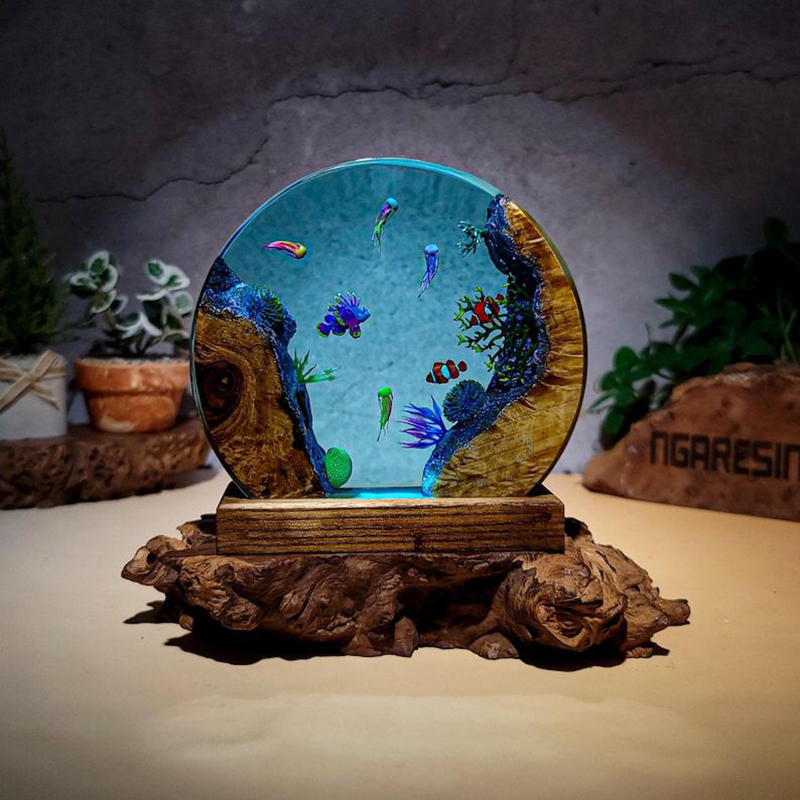 Wedding Lighting And Decor - Ocean Aquarium Organism Resin Table Light