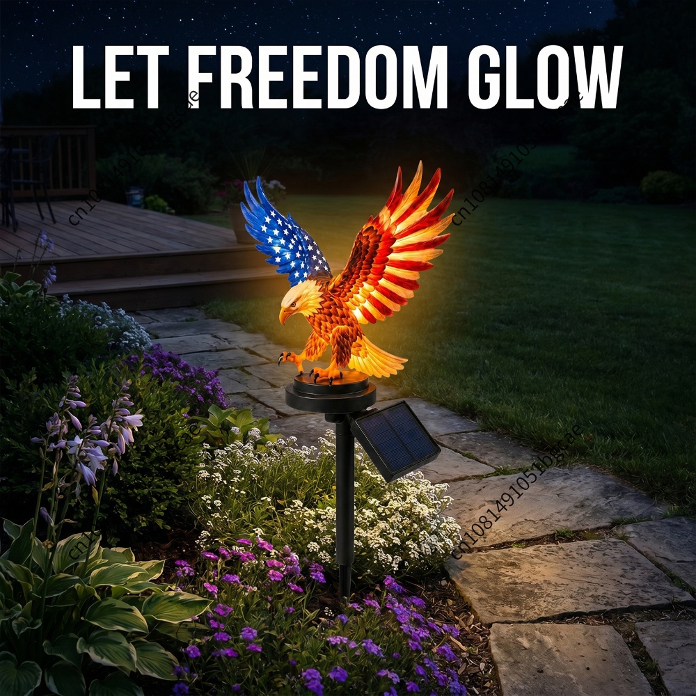 Yard Lighting Decor - Eagle Figurine Garden Solar Stake Light