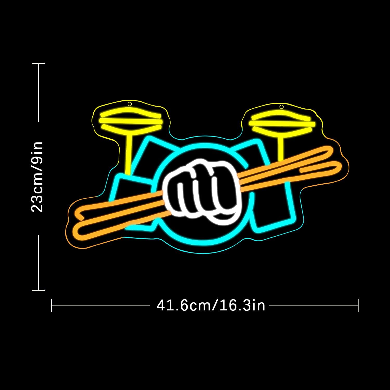 Drum Set Neon Sign USB Powered - огляд і ціна Wall Decor Lighting