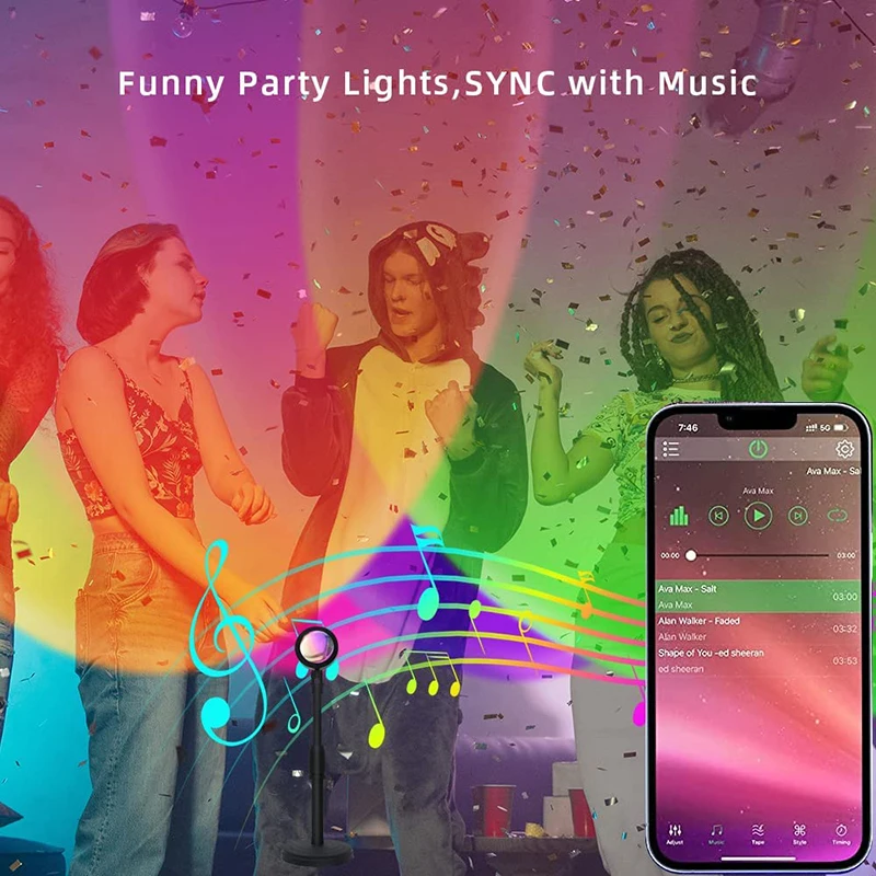 Smart LED Sunset Lamp Colorful - огляд і ціна Touch Dimmer Lamp