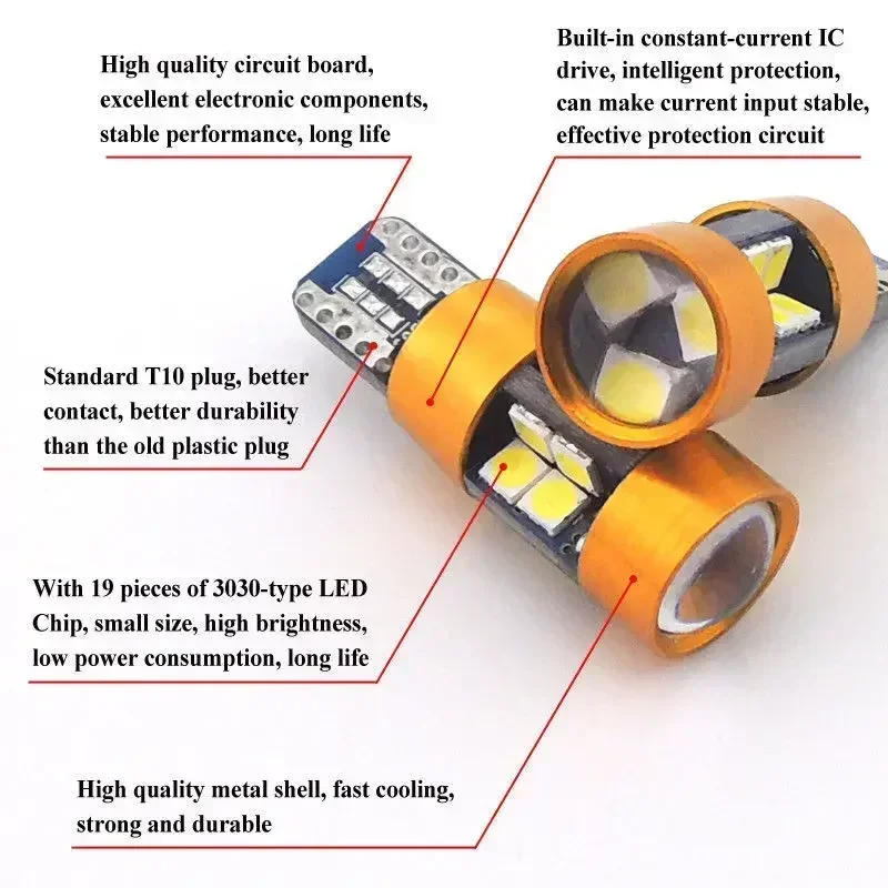 2Pcs Car T10 12V LED Signal Li - огляд і ціна Orange Lighting Decor