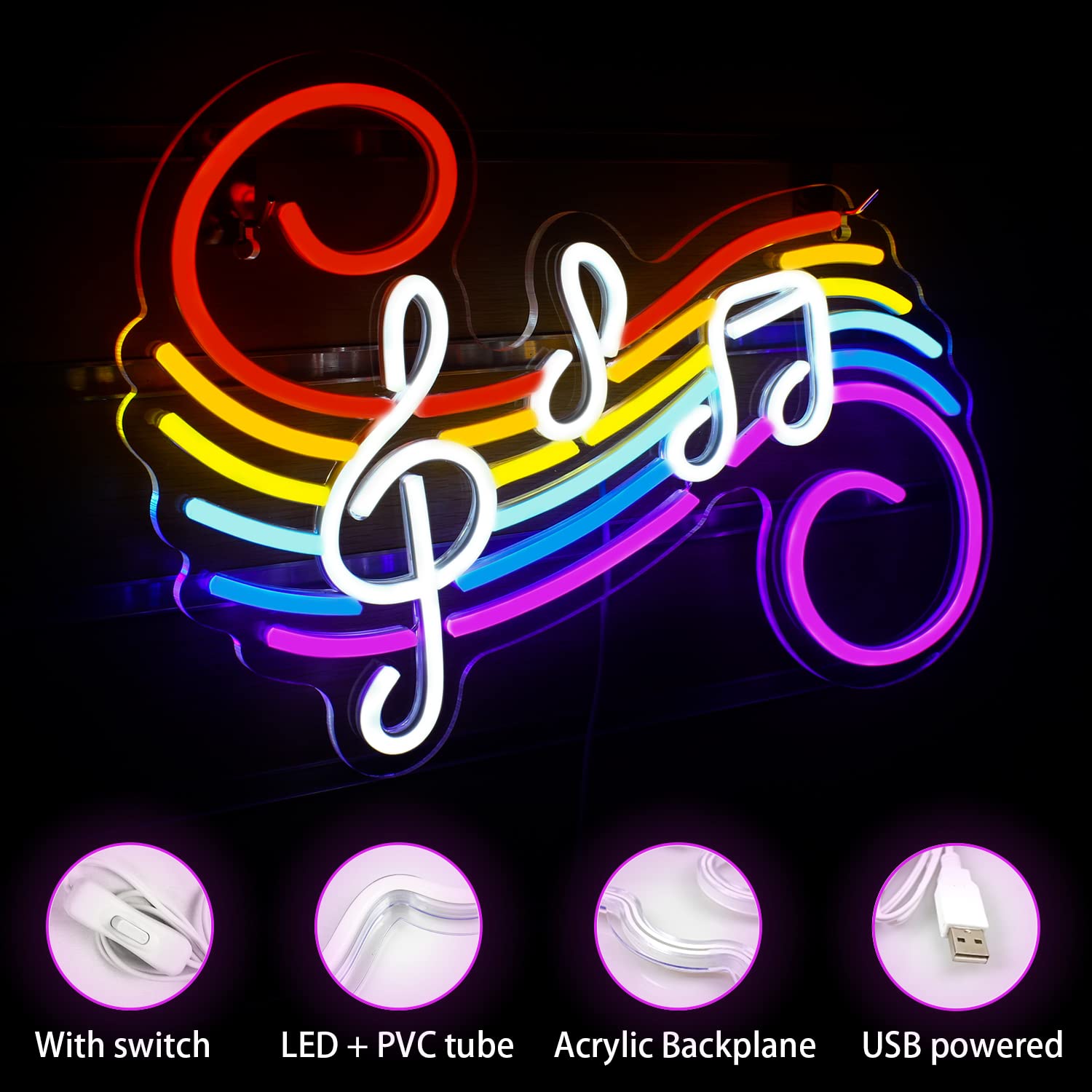 Music Notes Neon Sign Customiz - огляд і ціна Wedding Lighting And Decor