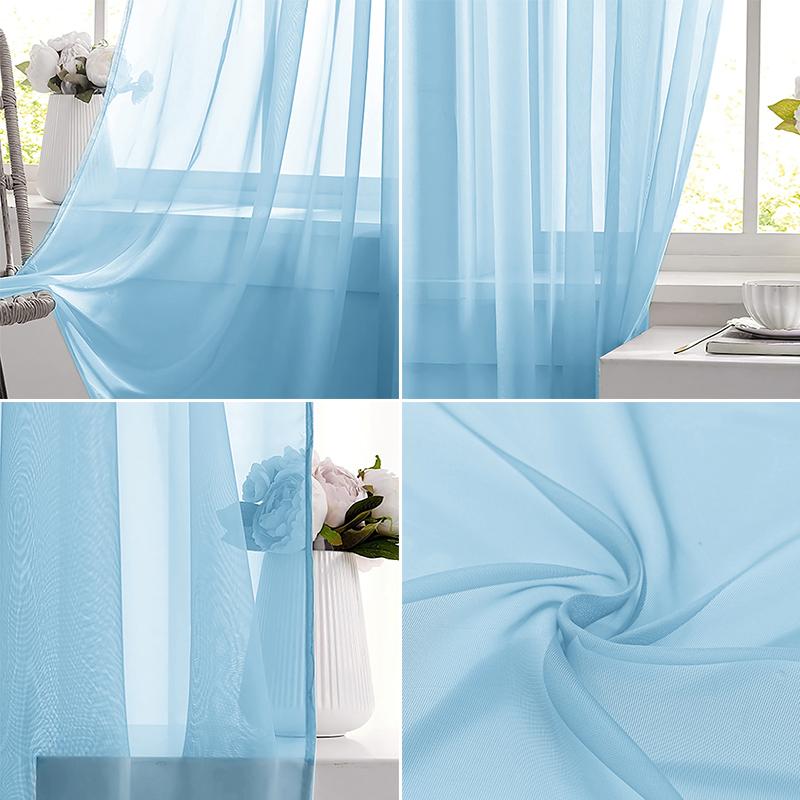 Light Blue Solid Sheer Voile W - огляд і ціна Lighting Decor Items