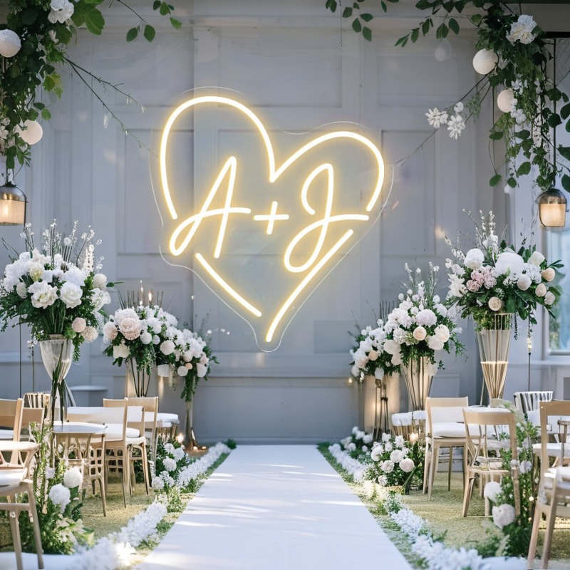 Custom Initials Heart LED Neon - огляд і ціна Wedding Lighting And Decor