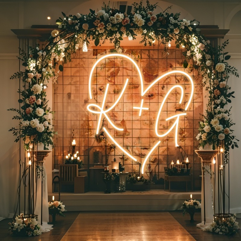 Custom Initials Heart LED Neon - огляд і ціна Wedding Lighting And Decor
