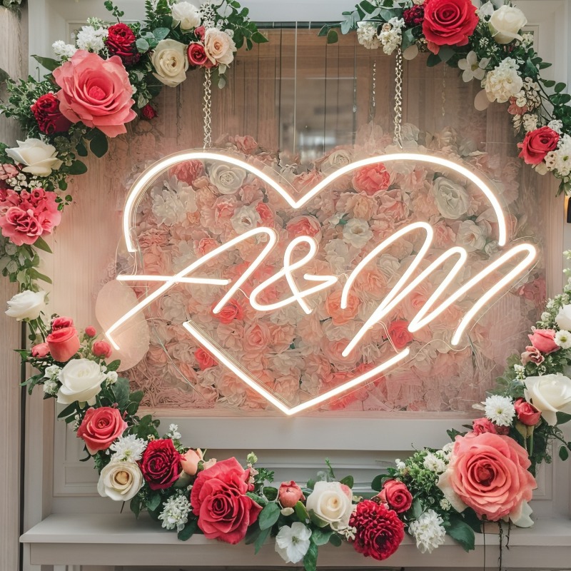 Custom Initials Heart LED Neon - огляд і ціна Wedding Lighting And Decor