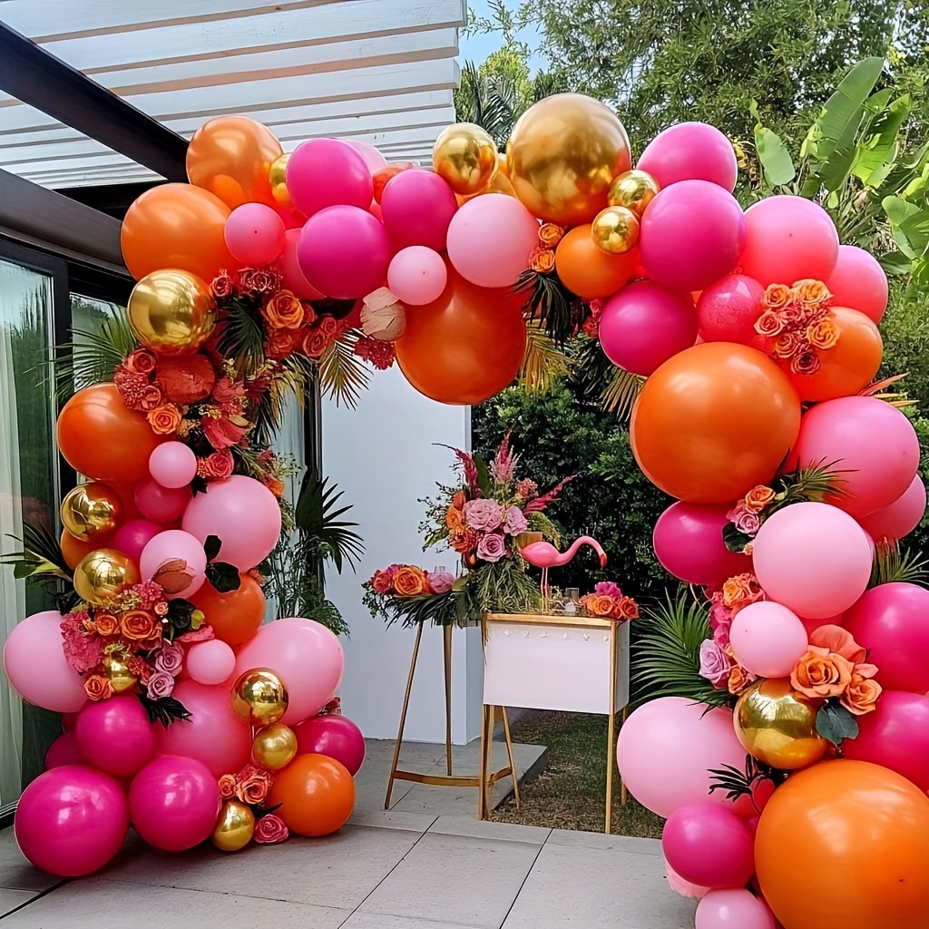 126pcs Hot Pink Orange Balloon - огляд і ціна Orange Lighting Decor