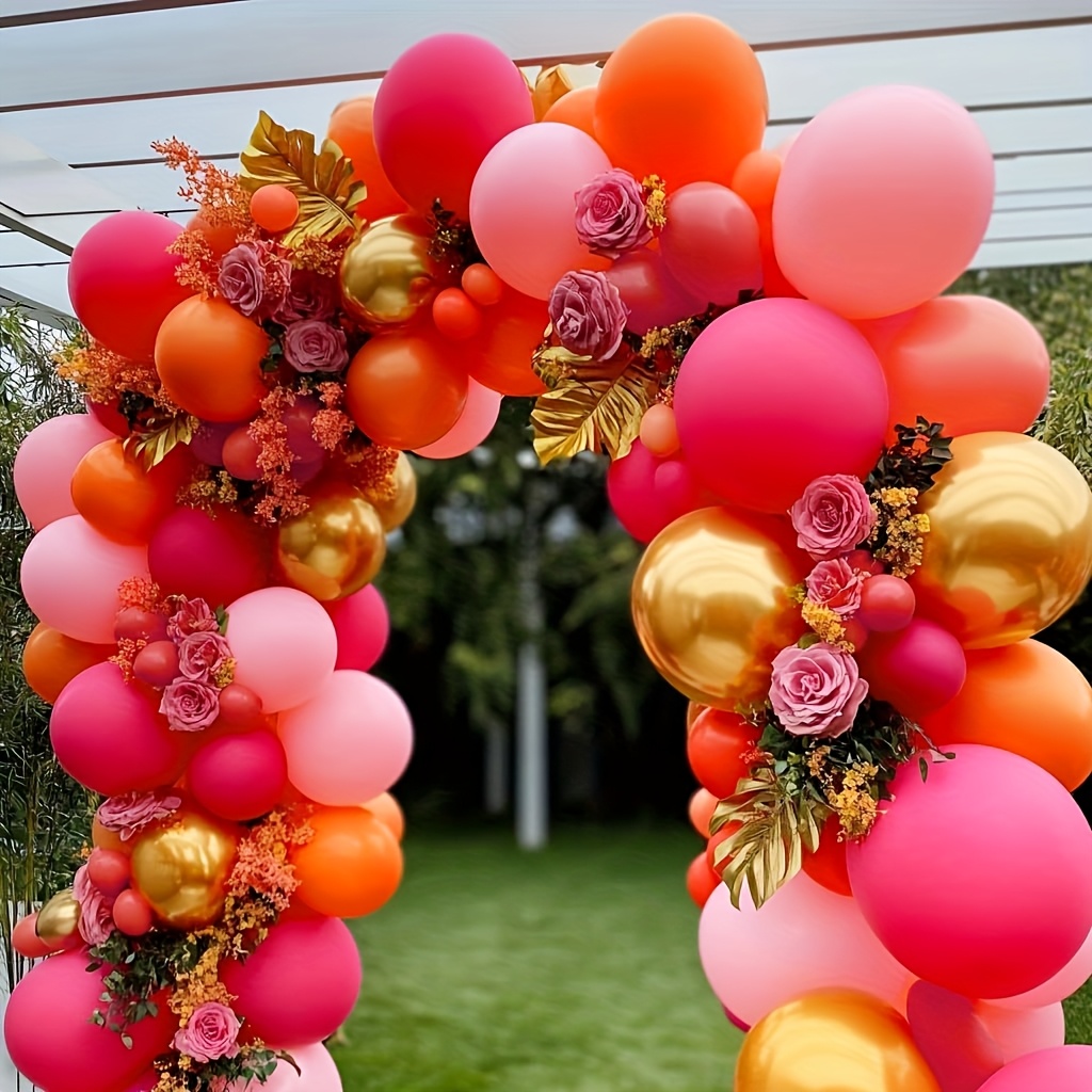 126pcs Hot Pink Orange Balloon - огляд і ціна Orange Lighting Decor