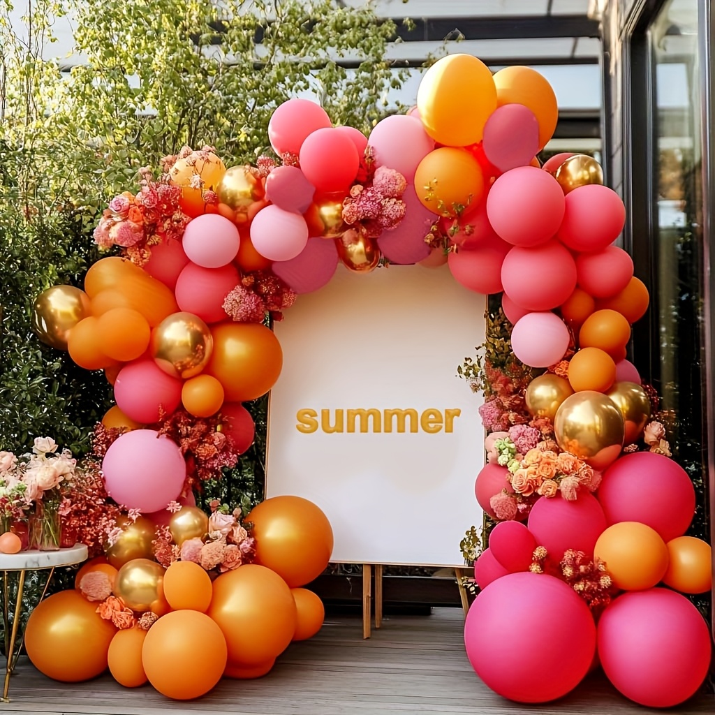 126pcs Hot Pink Orange Balloon - огляд і ціна Orange Lighting Decor