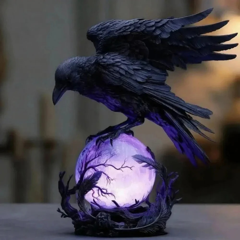 Gothic Raven LED Lamp Sculptur - огляд і ціна Unique Lighting Decor