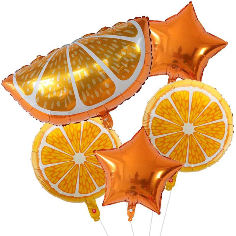 5pcs Fruit Foil Helium Balloon - огляд і ціна Orange Lighting Decor