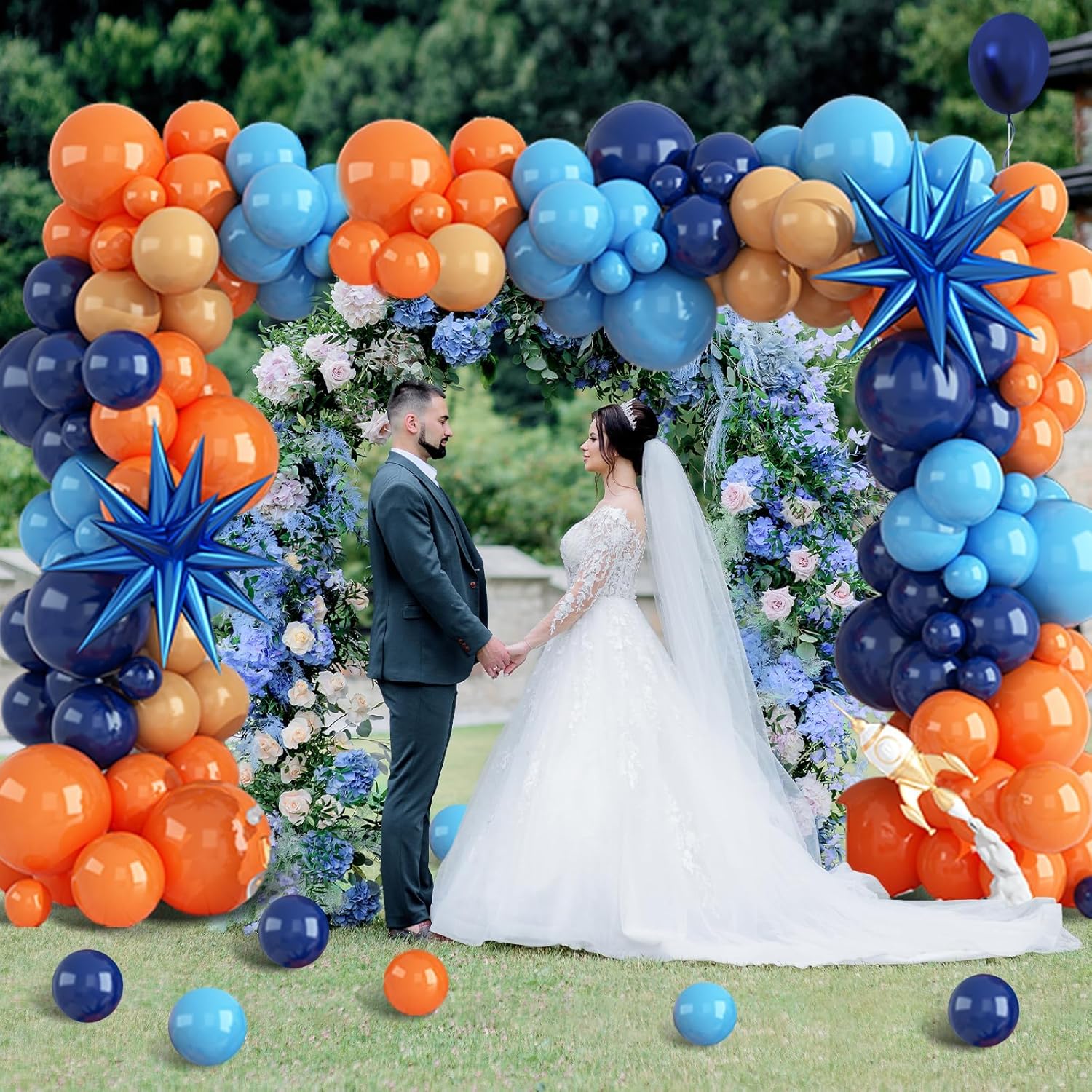 107pcs Orange and Blue Latex B - огляд і ціна Orange Lighting Decor