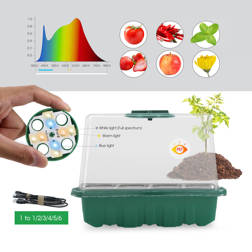 LED Nursery Pots with Grow Lig - огляд і ціна Touch Dimmer Lamp