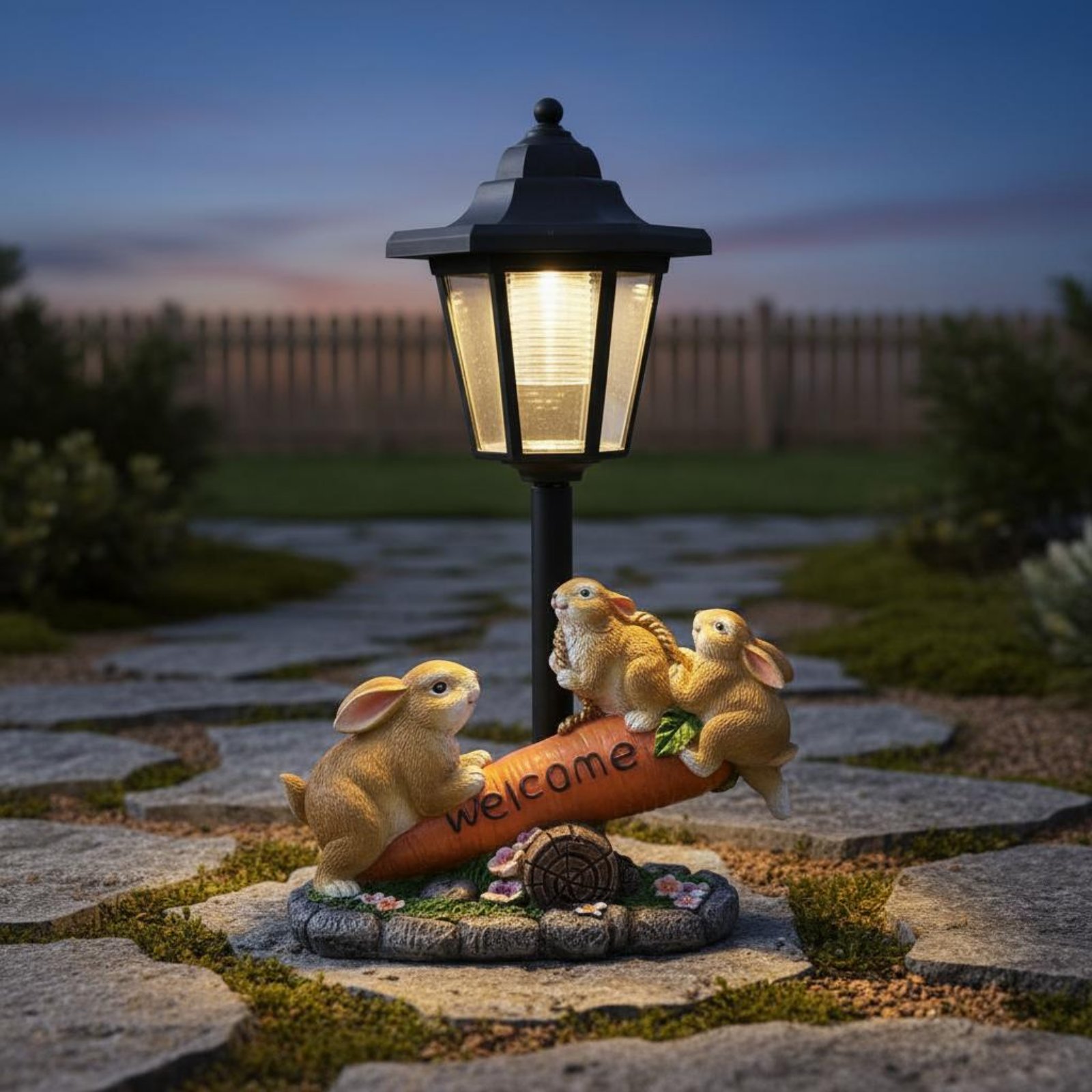 Solar Rabbit Statue Decorative - огляд і ціна Yard Lighting Decor