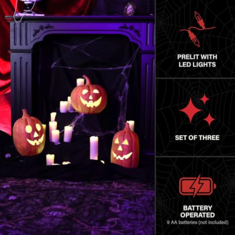 3-Piece Spooky Lighted LED Jac - огляд і ціна Orange Lighting Decor