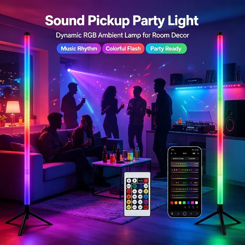 2PCS 120CM RGB Floor Lamp, Sou - огляд і ціна Lighting Decoration For Home