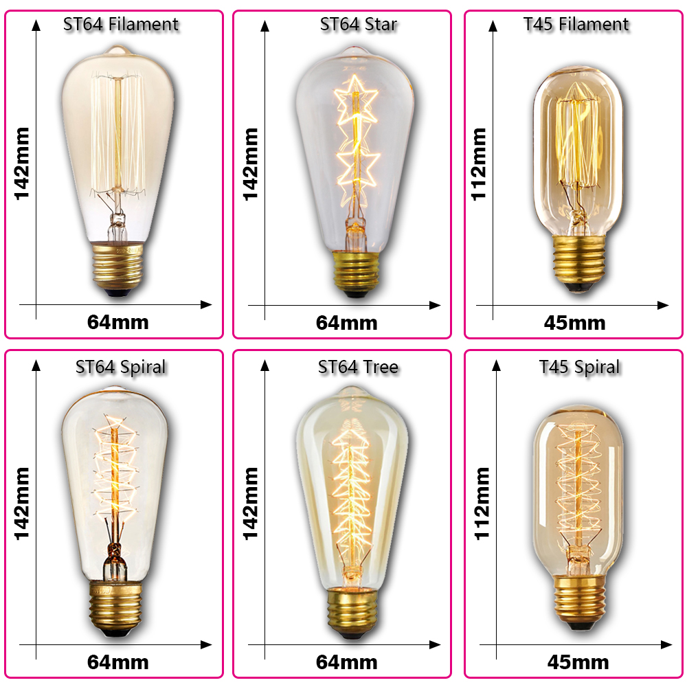 Retro Edison Light Bulb E27 40 - огляд і ціна Lighting Decor Items