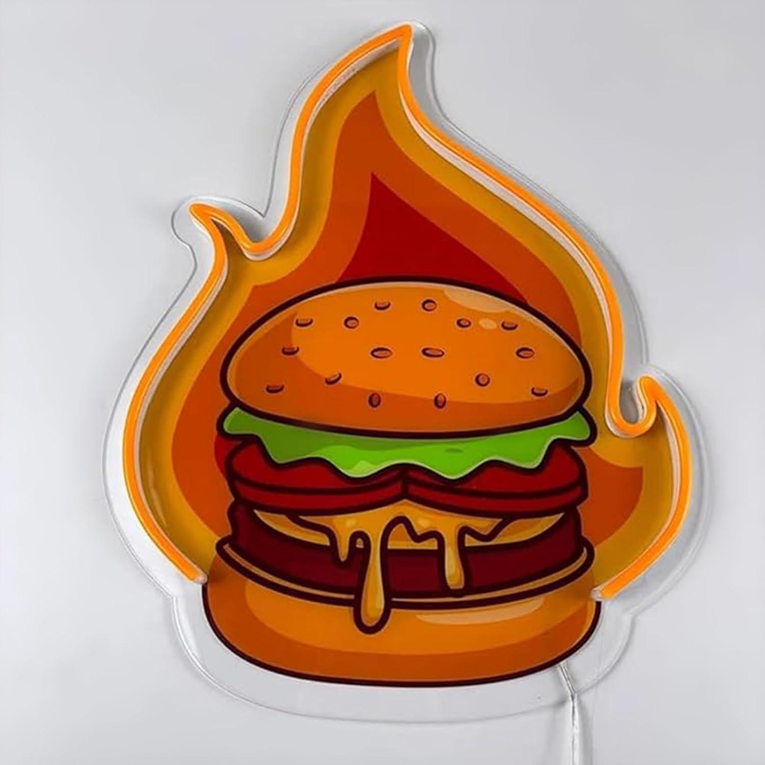 Burger Neon Sign LED Hamburger - огляд і ціна Wall Decor Lighting